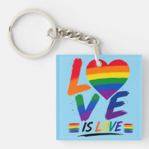 Porte-clefs L'amour est l'amour – Conception de pinceau Rainbo