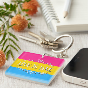 Porte-clefs L'amour est l'amour Drapeau de fierté pansexuelle