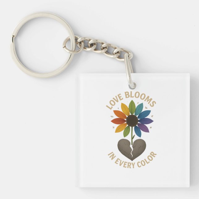 Porte-clefs L'amour fleurit dans chaque couleur (Devant)