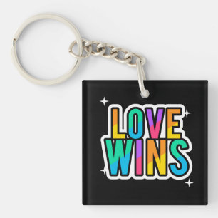Porte-clefs L'amour gagne. Fierté LGBTQ+. Arc-en-ciel. Porte-c