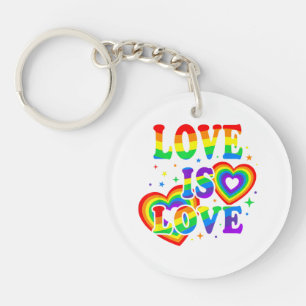 Porte-clefs L'amour LGBTQ est l'amour Fierté gay Drapeau arc-e