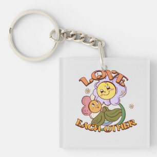 Porte-clefs L'Amour L'Un L'Autre Design floral lunaire