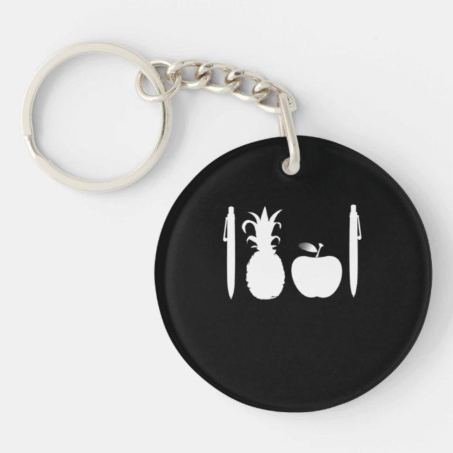 Porte-clefs L'ananas Apple de stylo parquent la manie (Devant)