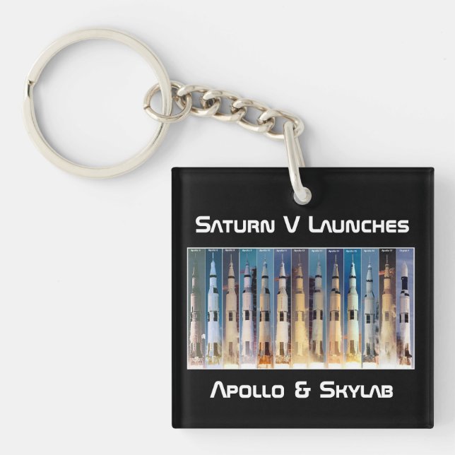 Porte-clefs Lancement de la fusée Saturn V Moon (Devant)