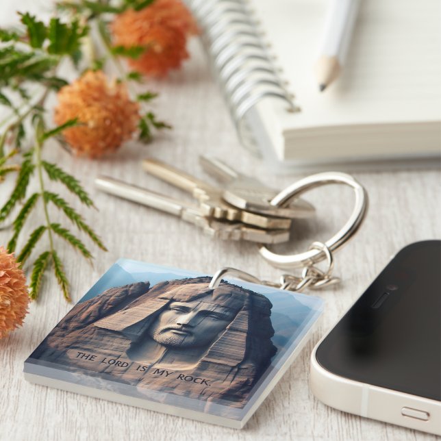 Porte-clefs L'Ancien Gardien : Le Seigneur Est Mon Rocher (Devant Droit)