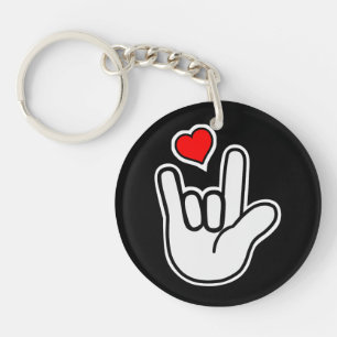 Porte-clefs Langue des signes I Love You Sign