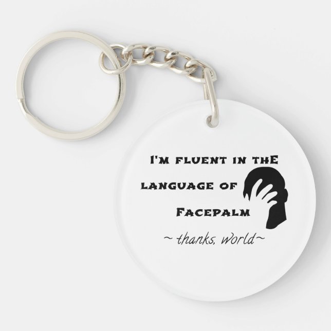 Porte-clefs Langue du Facepalm (Devant)