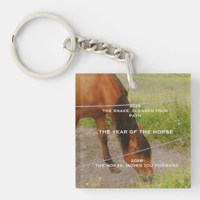 Porte-clefs L'année du Cheval, citation 2026  (Devant)