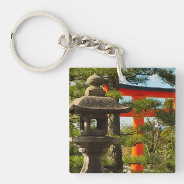 Porte-clefs Lanterne en pierre et porte de Torii (Devant)