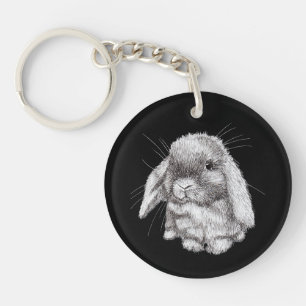 Porte-clefs Lapin aux Oreilles Tombantes Croquis Hommes Femmes