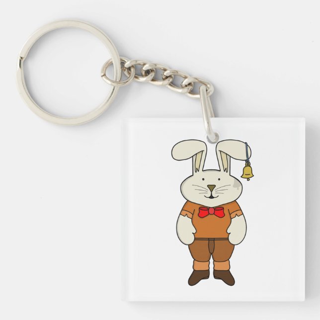 Porte-clefs Lapin avec une cloche à l'oreille (Devant)