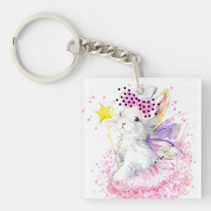 Porte-clefs Lapin de fée d'aquarelle