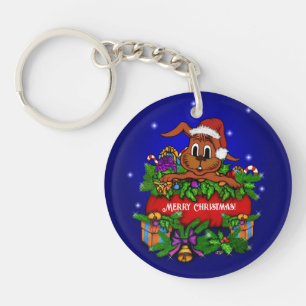 Porte-clefs Lapin de Noël