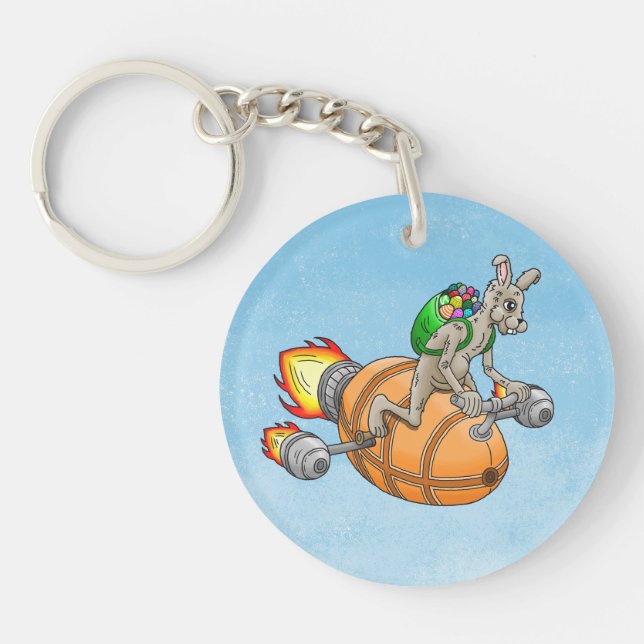 Porte-clefs Lapin Fusée de Pâques (Devant)