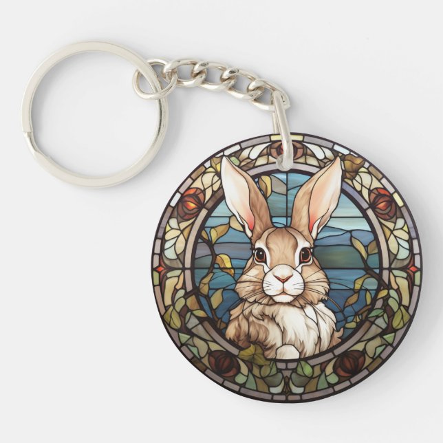 Porte-clefs Lapin lapin en verre doux (Devant)