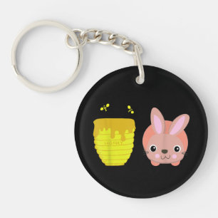 Porte-clefs Lapin Miel Douce & Drôle Amoureux des Animaux