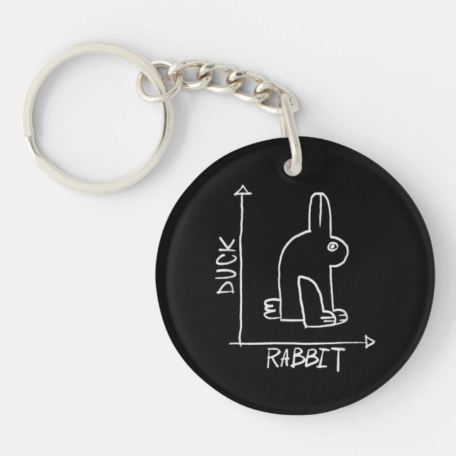 Porte-clefs Lapin ou canard drôle, diptyque d'animal sauvage (Devant)
