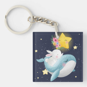 Porte-clefs Lapin Qui Mène Une Baleine