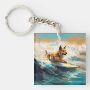 Porte-clefs Lapphund Plage Finlandaise Plage Surf Peinture