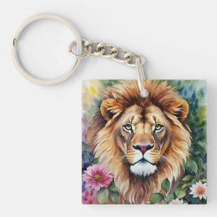 Porte-clefs L'aquarelle de Lion Floral Art