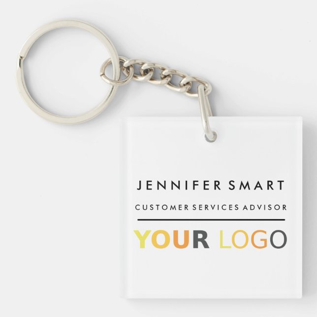 Porte-clefs Large Employee Name Badge Custom Logo Staff (Devant)