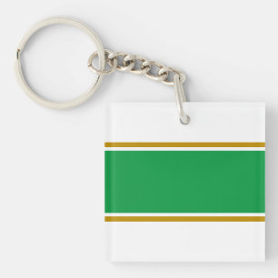 Porte-clefs Large Mer Vert Brown Tracé Sur Blanc