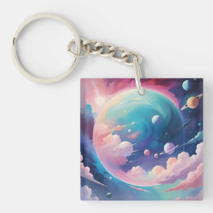 Porte-clefs L'art abstrait sur le thème spatial