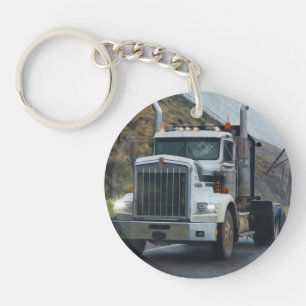 Porte-clefs L'art du camion blanc pour les conducteurs de cami