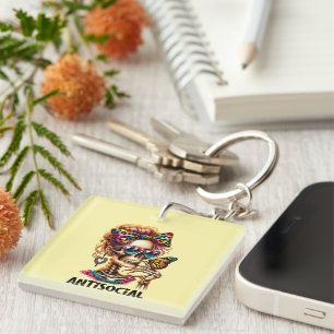 Porte-clefs L'art du mot anti-social amusant