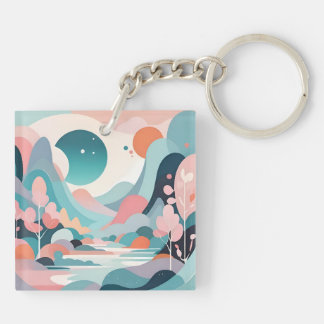 Porte-clefs L'art paysager Abstrait