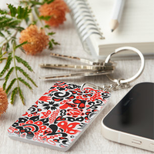 Porte-clefs L'art populaire ukrainien motif floral abstact
