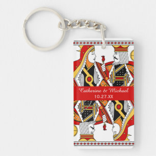 Porte-clefs Las Vegas Jeu Carte King & Queen Wedding Faveur