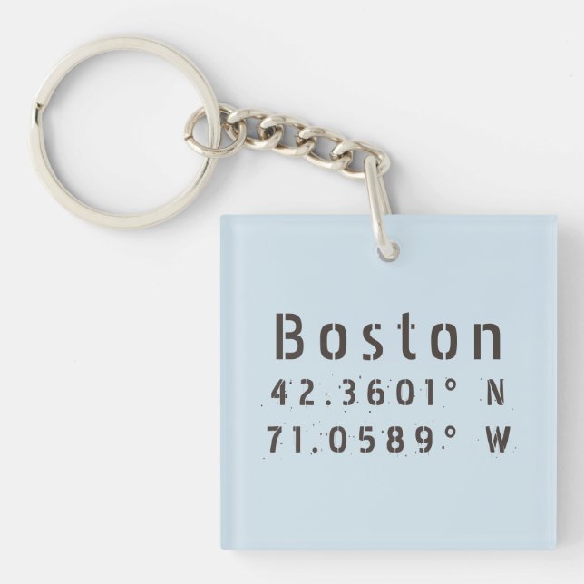 Porte-clefs Latitude de Boston (Devant)
