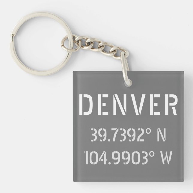 Porte-clefs Latitude et longitude du Denver (Devant)