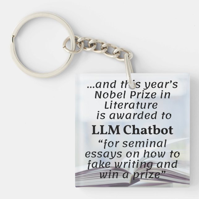 Porte-clefs Lauréat du prix Nobel LLM Chatbot en littérature (Devant)
