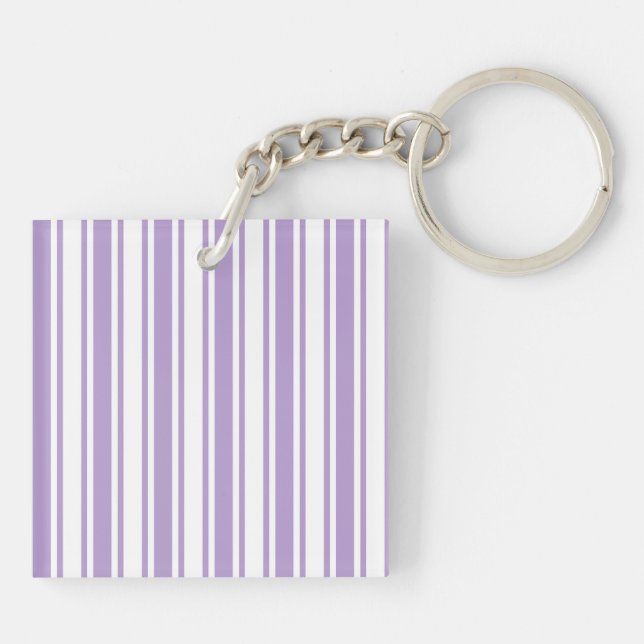Porte-clefs Lavande violet et blanc bonbons rayures (Dos)