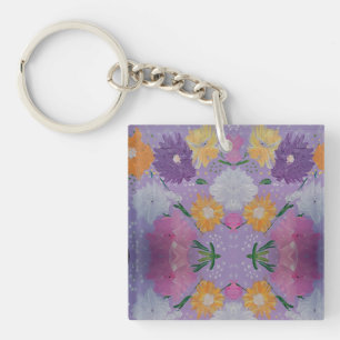 Porte-clefs Lavendar Lovie Floral Acrylique Porte - clé