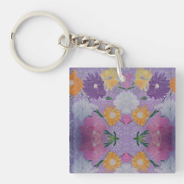 Porte-clefs Lavendar Lovie Floral Acrylique Porte - clé (Devant)