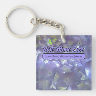 Porte-clefs Lavender Hydrangeas meilleure mère jamais