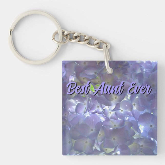 Porte-clefs Lavender Hydrangeas violet fleuri meilleure tante  (Devant)