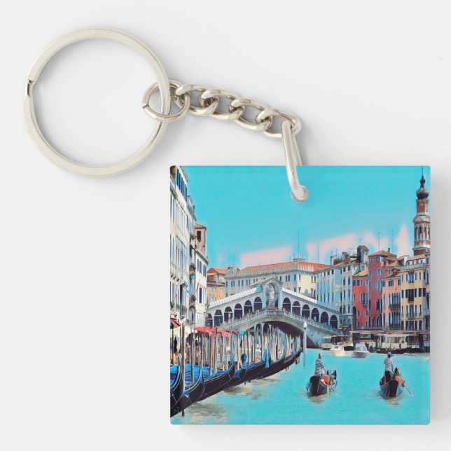 Porte-clefs ldp VENICE - gondolas - rialto - (Devant)