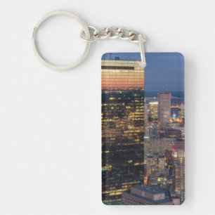 Porte-clefs Le bâtiment de Boston avec la lumière traîne su