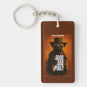 Porte-clefs Le Bon la Brute et le Pugly Parodie de Film