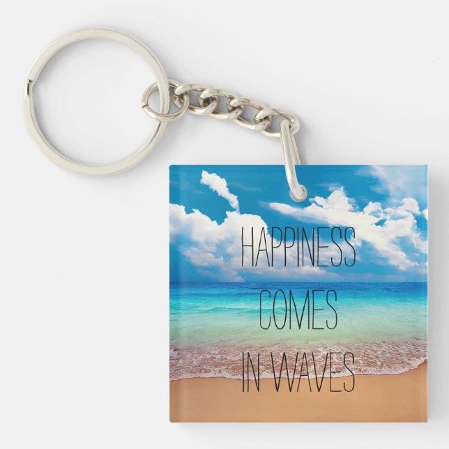 Porte-clefs Le bonheur arrive par vagues (Devant)