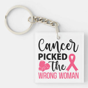 Porte-clefs Le cancer a attrapé la mauvaise femme forte dame p