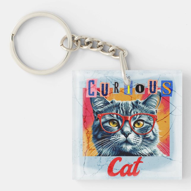 Porte-clefs Le Chat Curieux (Devant)
