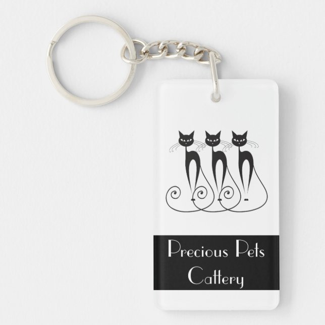Porte-clefs Le chat lunatique PERSONNALISENT (Devant)