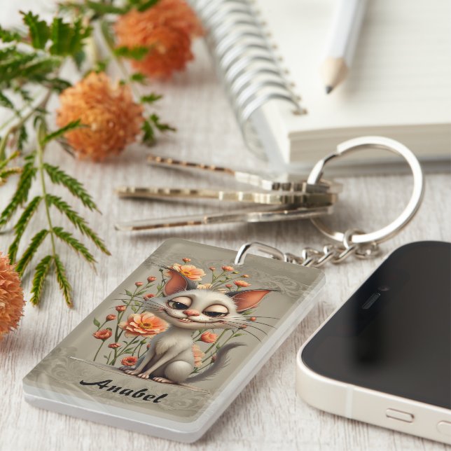 Porte-clefs Le chat malicieux  (Devant droit)