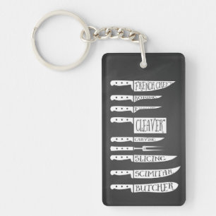 Porte-clefs le chef cuisinier cuisinier cuisinier couteaux cou