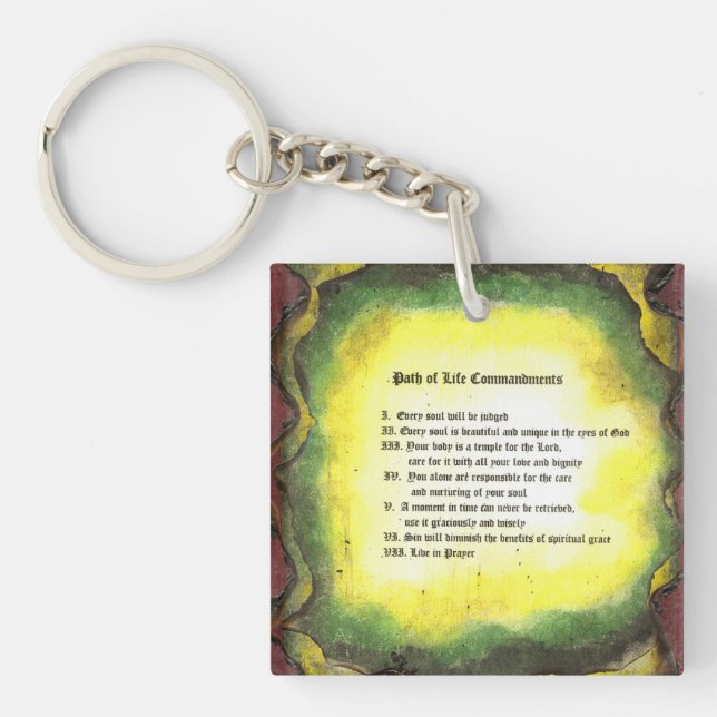 Porte-clefs Le chemin de vie des commandements (Devant)